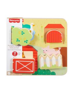 FISHER-PRICE edukacinė medinė lenta – Ūkio gyvūnai (JCY33)