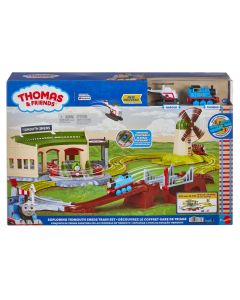 THOMAS & FRIENDS bėgių trasos rinkinys su lokomotyvų depu (JLL36)