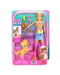 BARBIE SKATE N RUN šviesiaplaukės lėlės su riedučiais rinkinys (JMJ44)