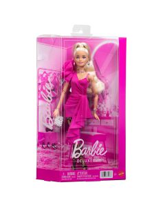 BARBIE DELUXE FASHIONISTAS mados lėlė rožine suknele (JJN73)