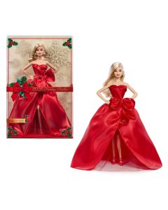 BARBIE HOLIDAY kolekcinė lėlė raudona suknele (JJX65)