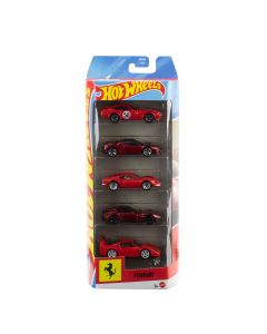 HOT WHEELS penkių Ferrari automodeliukų rinkinys (JLN12)