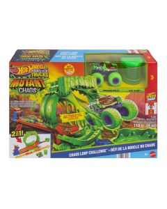 HOT WHEELS MONSTER TRUCKS MUTANT CHAOS triukų trasa su slaimu (JMK91)
